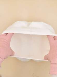 1pc Women's High-Quality Elastic Knitted Striped & Solid Beret Hat, Warm Cold Weather Outfit Women - White - View 3