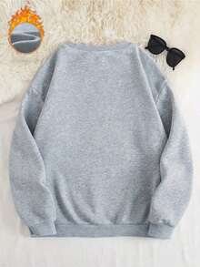 2026 Women's New York City Crew Neck Pattern Sweatshirt, Soft And Casual, Suitable For Everyday Wear And Layering, Appropriate For Various Occasions. - 淺灰色 - 查看 2