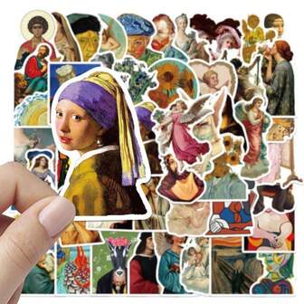 50 Graffiti Stickers Of Artist's Famous Paintings To Decorate Ipad Luggage, Motorcycle Notebook, DIY Waterproof Stickers