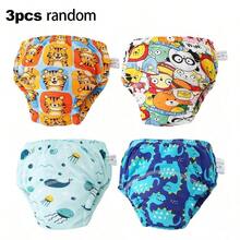 3pcs/Pack Baby Potty Training Pants, Waterproof Anti-Leakage Cute Printed Washable Briefs, Unisex Toddler Boys Girls - Multicolor - View 6
