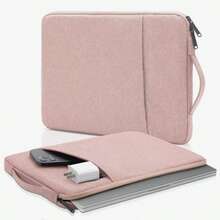 Thin Velvet Laptop Sleeve Bag, Laptop Inner Liner Pouch, Business Briefcase Tablet Protective Case Laptop Case Laptop Cover Computer Bag Laptop Bag Water Resistant For Business For College Back To School - Baby Pink - View 13