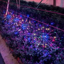 2 PCS Solar Firework Light, Outdoor Solar Garden Decorative Lights 60/90/120/150/200 LED Powered 50 Copper Wires String DIY Landscape Light For Pathway - 彩色 - 查看 2
