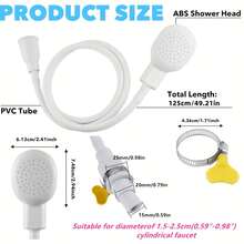 Portable Shower Head Offering 3m/2m/1m Lengths For Pet Bathing, Ideal For Home Use In Cleaning Cats And Dogs. Pet Store-Grade Quick-Connect Spray Head. Convenient Faucet Attachment For Shampooing. Multi-Purpose Kitchen/Bathroom Faucet Shower Head For Pet Bathing And Rinsing. - White - View 4