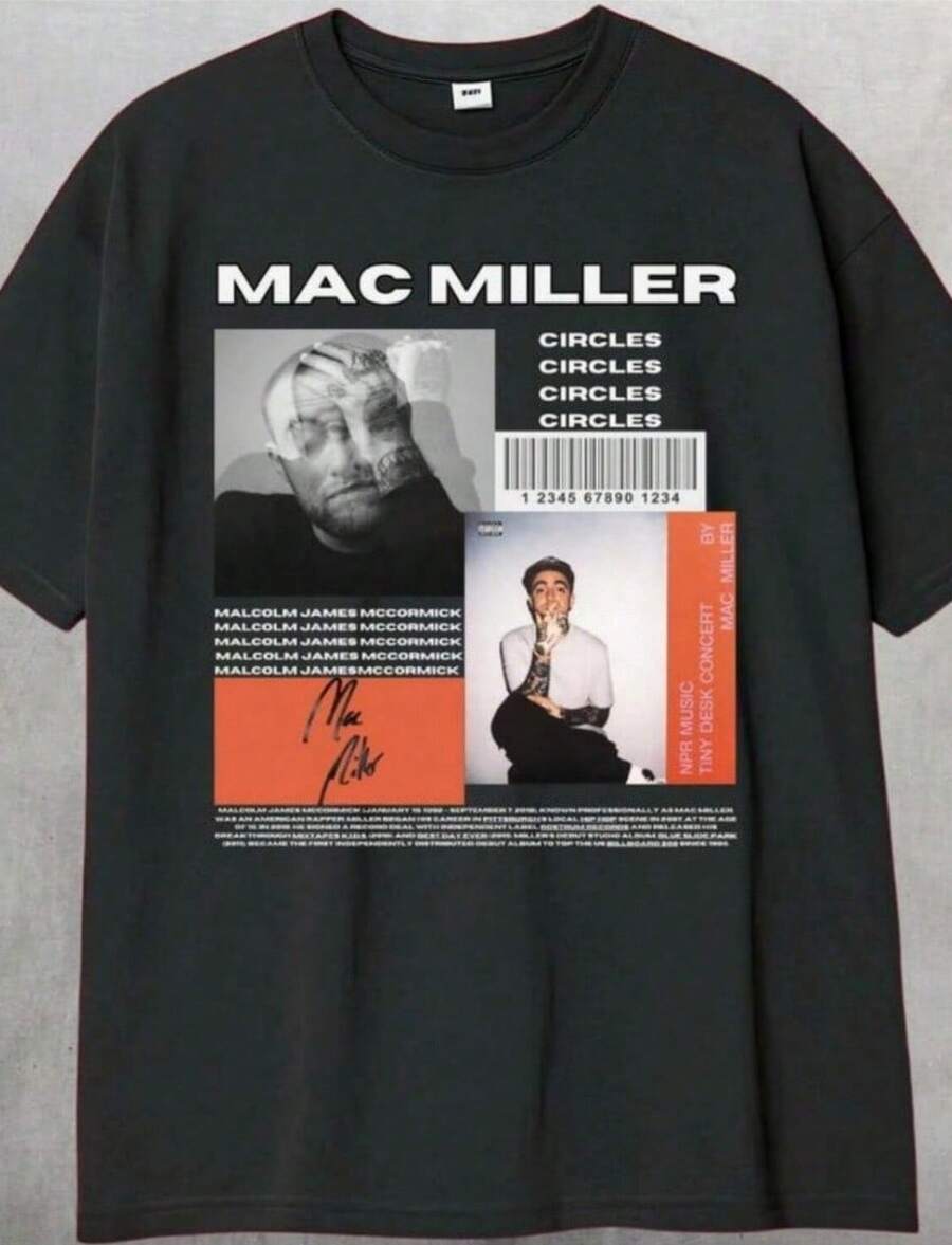 Miller Circles Graphic Tee - Retro Vintage Album Streetwear T-Shirt Mens Womens Music Lover Gift Rnb Hip Hop Tee Band Me - màu đen - Xem 1