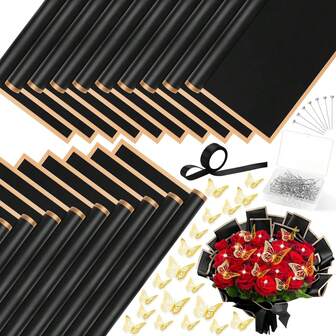 20 PIEZAS de papel de regalo con estampado de flores, papel de regalo estilo europeo, papel de regalo impermeable y reforzado, adecuado para envolver regalos y decorar flores de bricolaje.