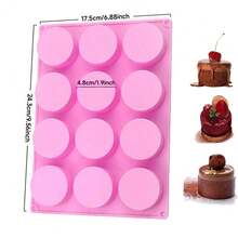 6/8/12 件套连续圆形巧克力蛋糕硅胶模具,不粘耐热可重复使用硅胶模具,适用于制作夹心饼干、煎饼、纸杯蛋糕、巧克力、布朗尼、布丁、果冻和其他圆柱形糖果巧克力涂层饼干,专业家用厨房烘焙模具,多功能烘焙配件,情人节巧克力蛋糕和甜点模具 - 彩色 - 查看 15