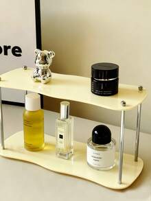 1 pieza Estante de escritorio de acrílico desmontable - Diseño de varios niveles elegante, fácil de ensamblar, organizador de cosméticos para organizar maquillaje y artículos de belleza esenciales, estante de almacenamiento de escritorio para dormitorio, hogar, escuela, oficina, etc., decoración de escritorio elegante, caja de almacenamiento de escritorio de oficina, inicio de la temporada escolar, útiles escolares, regalos para niñas, organizador de maquillaje, artículos de Ramadán, Galentines, decoración de Pascua, organizador de escritorio - Multicolor - Ver 6