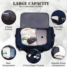 Tactical Duffle Bag For Travel Expandable 52L Large Duffle Bag For Men Gym Duffel With Wet Pocket Multi-Functional Carry On Bags Weekender Overnight Bag Organizer Duffel Bag For Travel