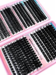 200D/160D/120D/100D/80D/60D High Capacity Eyelash Book, 504pcs Synthetic Mink False Eyelashes, Fluffy Wispy 0.07mm D Curl 12-18mm Mixed Length Individual Lashes, Natural Soft Eyelash Extension Makeup, Suitable For Any Style, Reusable - D - 查看 6