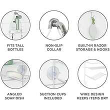 Zenna Home Zenna HomeOver Shower - 2 estantes, Color , 2 estantes, Color(2 Shelves Blanco) - Multicolor - Ver 5