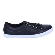 Women's Sneakers In Genuine Leather - Lightweight And Comfortable For Everyday Wear - 黑色 - 查看 3
