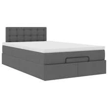 vidaXL Ottomanen-Bett Mit Matratze, Dunkelgrau, 120x190 Cm, Stoff - Grigio - Visualizzare 6