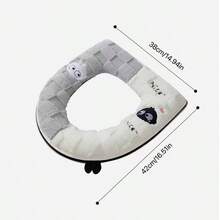 2pcs/Set Warm Toilet Seat Cover, Including Toilet Seat Ring And Toilet Seat Cover, Warm Soft Washable Fitted Cushion, Toilet Seat Cover, Household Essential, Winter - Multicolor - View 10