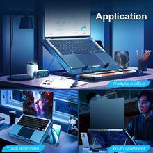 COOLCOLD Almohadilla de enfriamiento para portátil con 12 ventiladores, compatible con portátiles de 12-17.3 pulgadas, con 2 puertos USB y soporte para teléfono - Negro - Ver 8