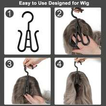 2个无纺布假发收纳袋，防尘包装袋，假发挂钩，假发支架，适用于各种角色扮演配件 - 彩色 - 查看 6