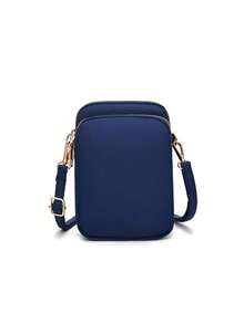 1 Stück Mini modische Damen Diagonal-Reißverschluss Handytasche, multifunktionale Handtasche Armtasche Geldbörse, Herbst - Schwarz - Übersicht 8