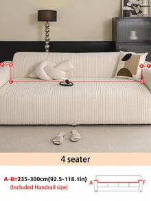 1 pieza Funda de sofá antideslizante con estampado de hojas, funda de sofá elástica lavable a máquina, color beige, se ajusta a sofás de 1 a 4 plazas - Beis - Ver 14