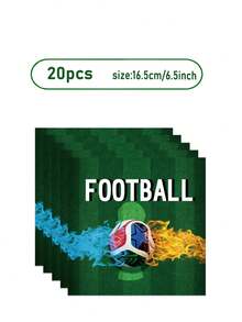 10pcs Soccer Themed Party Supplies Set - Disposable Paper Plates, Cups And Napkins With Flame And Soccer Ball Patterns | Soccer Game Day Decorations, Suitable For Football Watching Parties | Sports Theme Tableware Set For Boys Birthday Party And Adult Soccer Fan Gatherings, Essential For Home Party Decor - Multicolor - View 9