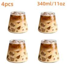 2/4pcs, 11.84oz Volcano Glass Cup, Transparent Coffee Glass Cup, Household Milk Cold Drink Glass Cup, High Borosilicate Glass Cup, Halloween Gift, Christmas Gift - Transparent - View 8