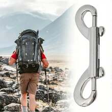 12个双头重型合金弹簧钩，锌合金弹簧夹，适用于宠物狗牵引绳、钥匙链、水桶固定和户外旅行装备，安全牢固的多用途登山扣，坚固耐用的银色金属钩，65/80/88毫米 - 彩色 - 查看 4