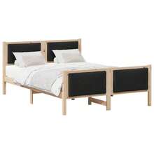 vidaXL Bettrahmen Mit Kopfteil Schwarz 140 X 190 Cm Stoff - 棕色 - 查看 3