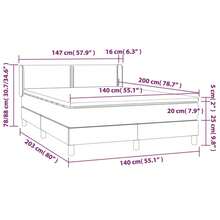 vidaXL Boxspringbett Mit Matratze, Hellgrau, 140x200 Cm, Stoff - Grau - Übersicht 7