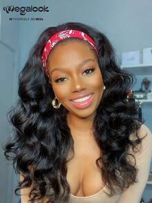 MEGALOOK 24 Inch Glueless Wigs Body Wave Headband Wig 100% Human Hair Wigs Brazilian Full Machine Made Human Hair For Women 18-24inch Wavy Style No Glue Needed Glueless Wig Natural Color Wig - Beginner Friendly Natural Looking Daily Use Office Ready Corpse Bride Halloween Vibes Party Style Y2K Baddie Vacation Outfits Outdoor Cosplay Campus School Holiday Christmas Part Wedding Festival Ready For Women