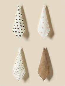 3件套棉纱小手帕毛巾浴巾洗脸巾浴巾面巾粉色毛巾小毛巾茶巾