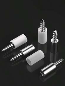 10/20pcs Metal Shelf Support Pins (With Anti-Slip Sleeve), Cabinet Partition Self-Tapping Screws, Laminate Board Brackets - Furniture Glass Bracket Integrated Screw Set