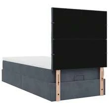 vidaXL Ottomane-Bett Mit Matratzen, Dunkelgrau, 90x190 Cm, Samt - Grey - View 9