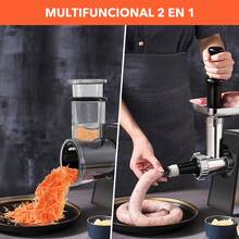 Mera House Picadora de Carne Eléctrica 2 en 1 (3000W) + Rallador de Queso | Moledora Multifuncional para Carne, Verduras y Frutas | Incluye 3 Cuchillas, Juego para Salchichas | ¡Gran Ayudante de Cocina!triturador de alimentos - Tipo de Enchufe A USA (110-127V) - Ver 9