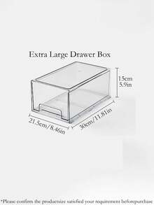1pc Drawer Style Face Mask Storage Box, Transparent Dust-Proof Desktop Storage Box, Large Capacity Acrylic Cosmetic Storage Box, Vanity Desktop Storage Box, Bathroom Desktop Organizer Rack, Stackable Sunflower Design, Thick Transparent PET Material, Multi-Functional Accessory, Face Mask, Lipstick Storage Box, Student Stationery Storage Box - Transparent - View 10