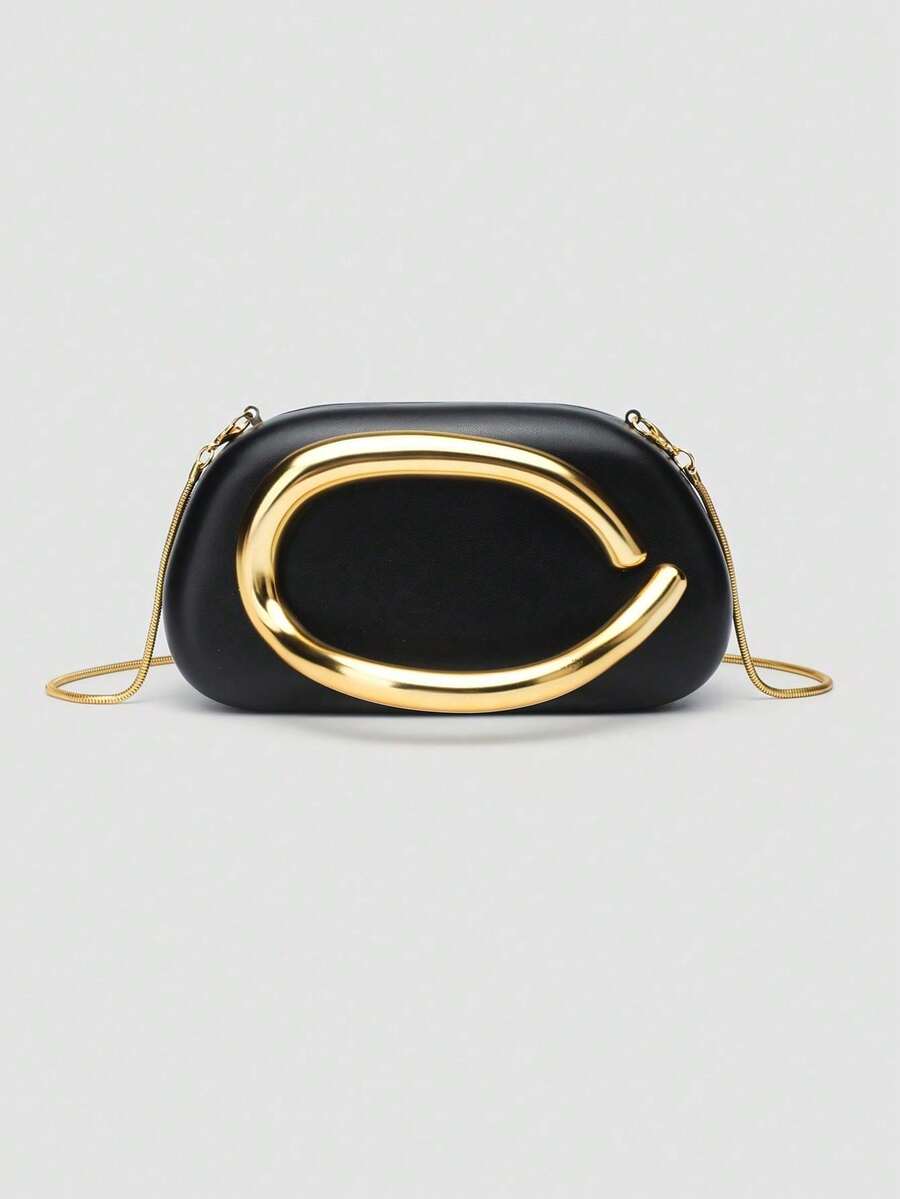 Black PU Leather Clutch - Ideal For Valentine's Day, Comfortable And Fashionable, Fashion Handbag, Personalized Gift Option, Accessory 2026, Chic Style For All Occasions, Luxury Feel At Affordable Price, Party Bags,Perfect For Party Wedding Prom Dinner/Banquet Matching With Holiday Party Dress Evening Dress & Sequin Dress - màu đen - Xem 1