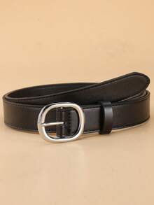 1pc Women's Minimalist Fashion Versatile Metal Buckle PU Leather Belt, Suitable For Dresses, Jeans, Pants, Stylish And Elegant City Lady Belt - Multicolor - View 9