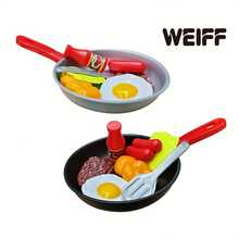 8pcs Pan & Food Play Cooking Toy Set, Kitchen Playset, Preschool Learning Educational Toys, Birthday Gift For Boys And Girls