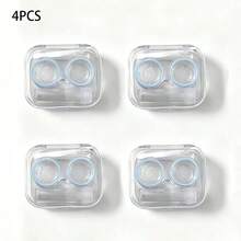 4pcs/1pc Portable Simple Contact Lenses Case With Tweezers, Suction Rod And Care Bottle, Transparent Korean Ins Style Storage Box For Daily Wear Contact Lens And Easy Travelling - Multicolor - View 10