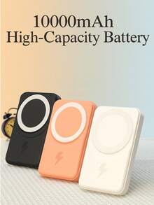 Magnetic Wireless Portable Charger 10000mAh Power Bank With LED Display, Built-In Stand, And USB‑C In/Out Fast Charging,For IOS Phone17-10 & Android | Summer Holiday, Christmas Gift,Outdoor Travel, Camping, Emergency Backup, Mobile Power Supply For Family & Friends - Pink - View 2