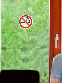 禁止吸烟圆形红色标志汽车贴纸，出租车、窗户、门和汽车内饰禁止吸烟提醒贴花，汽车配件，汽车用品，汽车装饰 - 彩色 - 查看 4