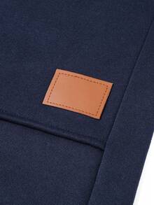 Men's Thickened Sweatpants, Fashionable Drawstring Waist, Cuffed Hem, Autumn/Winter - Royal Blue - View 5