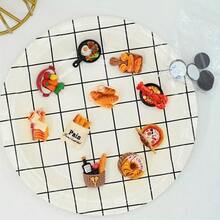 2/5/7/10个创意食物造型冰箱贴 - 逼真3D树脂厨房装饰，多种款式：披萨、甜甜圈 - 椭圆形ABS树脂磁铁，适用于冰箱，食物主题装饰设计，表面纹理细腻，做工精细 - 彩色 - 查看 4