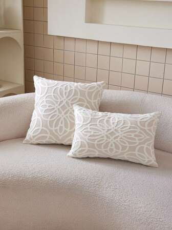 1 件波西米亚几何刺绣抱枕套，适用于沙发、卧室、派对、汽车等各种环境，四季皆宜