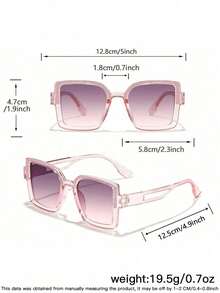 1 Set, 3 Piezas Marcos cuadrados con brillo fino para niños y niñas de 4 a 8 años, marcos redondos vintage lindos y gafas cuadradas de moda casual, adecuados para salidas de vacaciones, combinación de atuendos y regalos de festivales - Multicolor - Ver 10