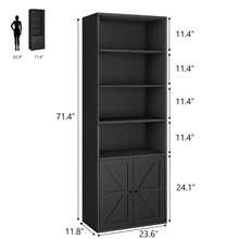 Estantería Industrial de 4 Niveles con Puertas y Estantes de 30 cm de Profundidad para Recámara Sala de Estar Oficina en Casa - Negro - Ver 2