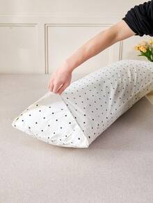 1pc 100% Premium Black White Polka Dot Print Pillowcase Without Filler Soft Breathable Pillow Covers With Envelope Closure Throw Pillow Cover For Bed Home, For Sofa, Living Room Farmhouse Style 20"X54"- Pillowcase Decor Pillocase, Gifts For Women&Men ,Insert Not Included, Machine Washable - White - View 2