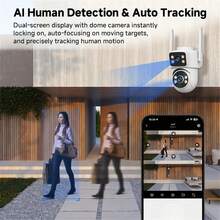 5G Outdoor Dual-Lens Security Camera, Wi-Fi Surveillance, 355° Rotating Auto-Tracking Panoramic Camera, Supports 2.4/5GHz Dual-Band, 2MP+2MP Dual Lens, Two-Way Audio, Motion Detection, Color Night Vision - USB Powered, IP65 Waterproof, Suitable For Outdoor Monitoring, Camera Accessories - Multicolor - View 8