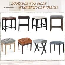 Levoberg Bar Stool Cover Rectangle Stretch Counter Height Barstool Slipcovers Rectangular Vanity Stool Cover Kitchen Counter Saddle Seat Cover For Wooden Metal Bench Set Of 2 Wine Red,2Pack,FWineredss - 酒紅色 - 查看 8