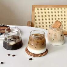 2/4pcs, 11.84oz Volcano Glass Cup, Transparent Coffee Glass Cup, Household Milk Cold Drink Glass Cup, High Borosilicate Glass Cup, Halloween Gift, Christmas Gift - Transparent - View 1