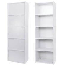 2 PCS 5-Tier Bookcase 52 Open Shelf Bookshelf Display Storage Shelf White - 1 - 查看 9