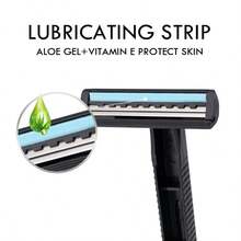 24 Rastrillos Desechables Doble Navaja Con Banda Lubricante, Afeitadora, Razuradora para Afeitar - Negro - Ver 3