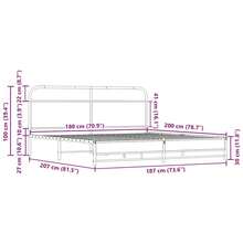 vidaXL Metallbett Ohne Matratze, Sonoma-Eiche, 180x200 Cm - Castano - Visualizzare 9
